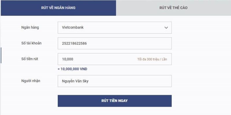 Rút Tiền Hướng dẫn các bước giao dịch nhận tiền bằng tài khoản ngân hàng